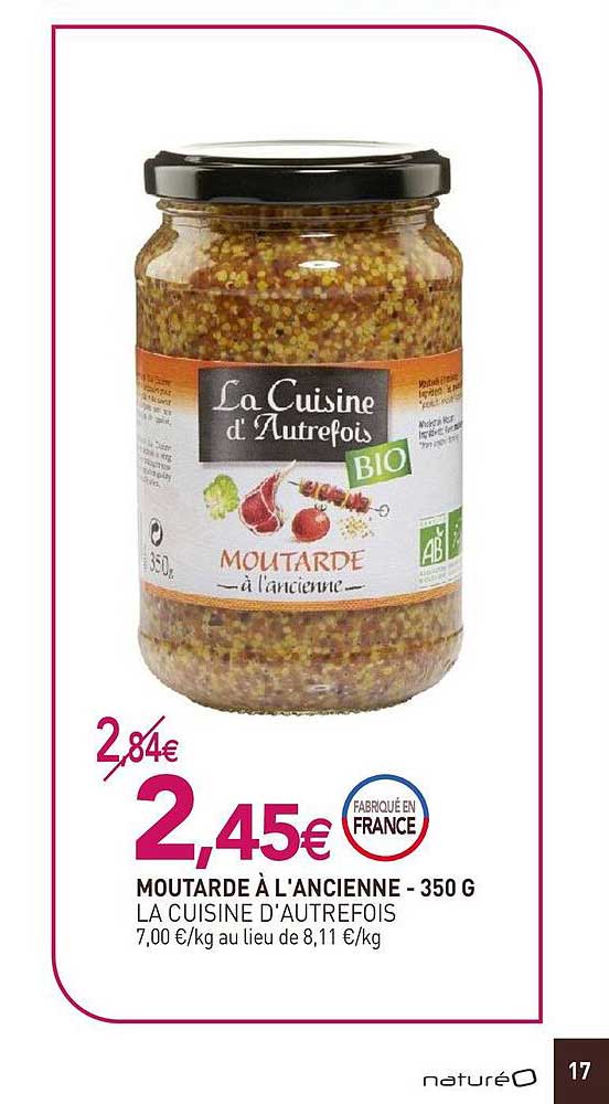moutarde à l'ancienne - 350 g la cuisine d'autrefois