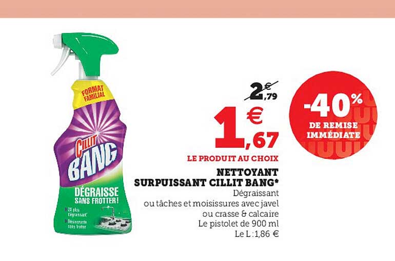 nettoyant surpuissant cillit bang -40% de remise immédiate