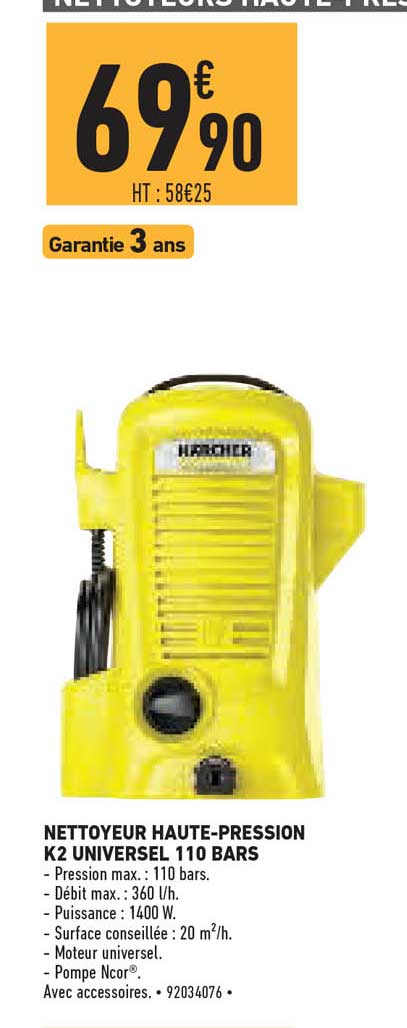 Nettoyeur Haute-pression K2 Universel 110 Bars