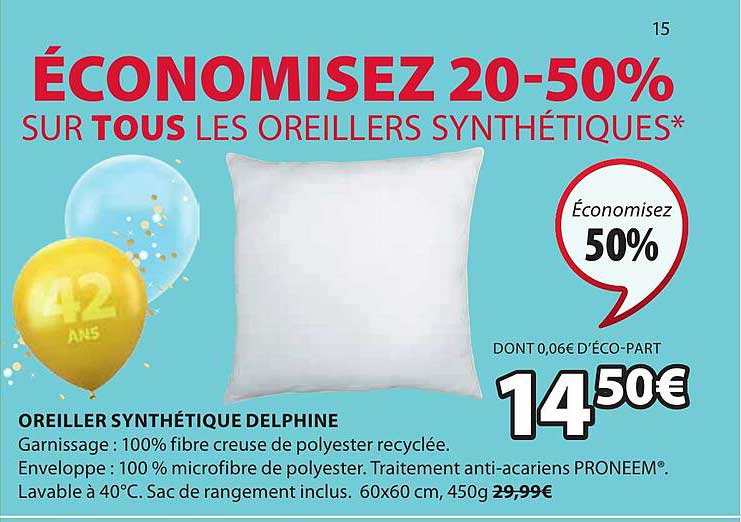 oreiller synthétique delphine