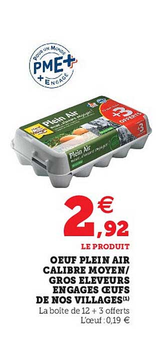 œuf plein air calibre moyen gros éleveurs engagés œufs de nos villages