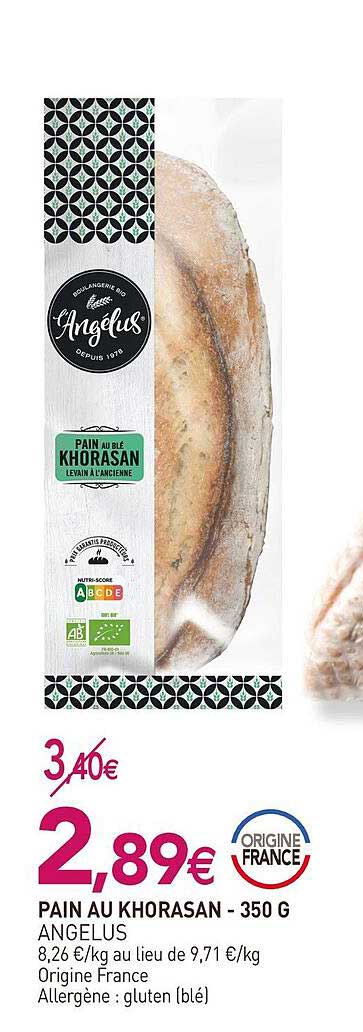 pain au khorasan - 350 g angelus
