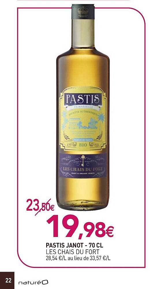 pastis janot - 70 cl les chais du fort