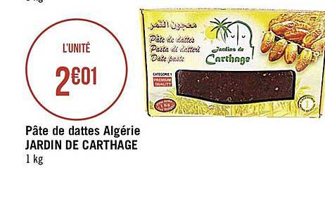 pâte de dattes algérie jardin de carthage