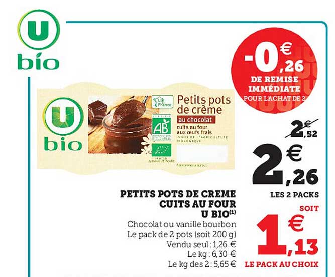 Petits Pots De Crème Cuits Au Four U Bio