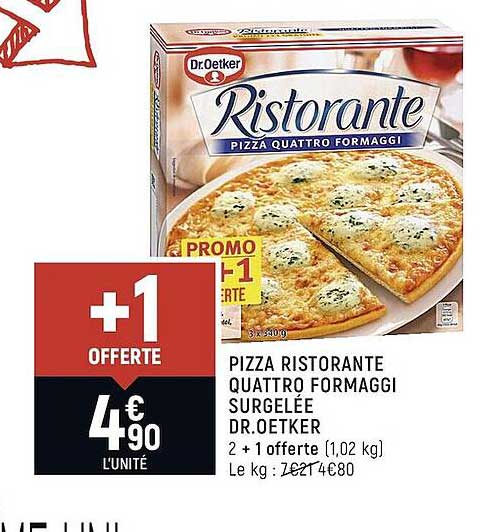 pizza ristorante quattro formaggi surgelée dr. oetker