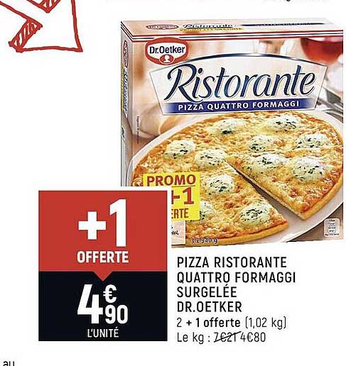 pizza ristorante quattro formaggi surgelée dr. oetker