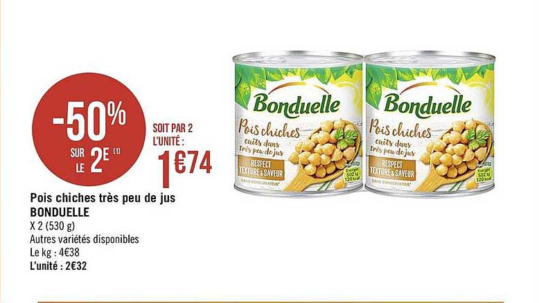 pois chiches très peu de jeu bonduelle