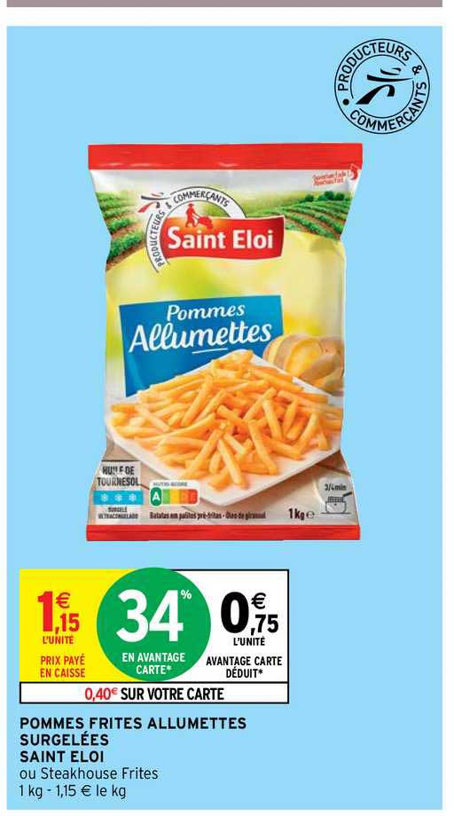 pommes frites allumettes surgelées saint éloi