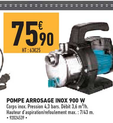 Pompe Arrosage Inox 900 W