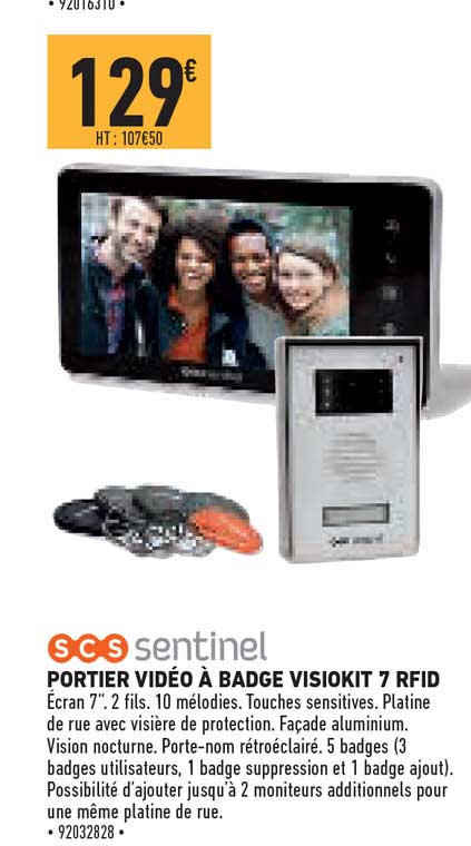 portier vidéo à badge visiokit 7 frid scs sentinel
