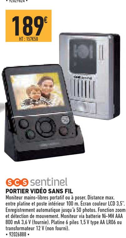 portier vidéo sans fil scs sentinel