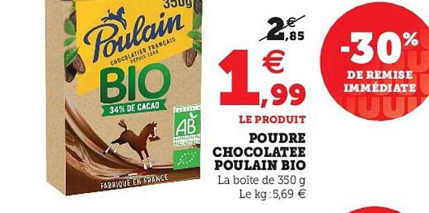 Poudre Chocolatée Poulain Bio