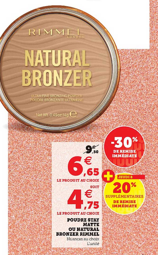 poudre stay matte ou natural bronzer rimmel -30% de remise immédiate