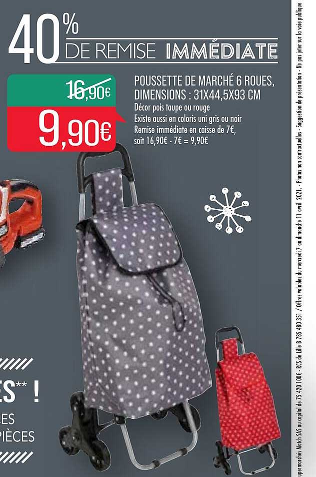 Poussette De Marché 6 Roues,