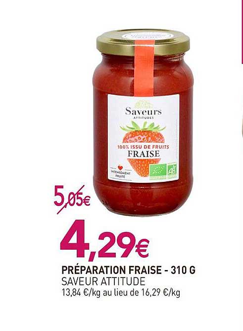 Préparation Fraise - 310 G Saveur Attitude