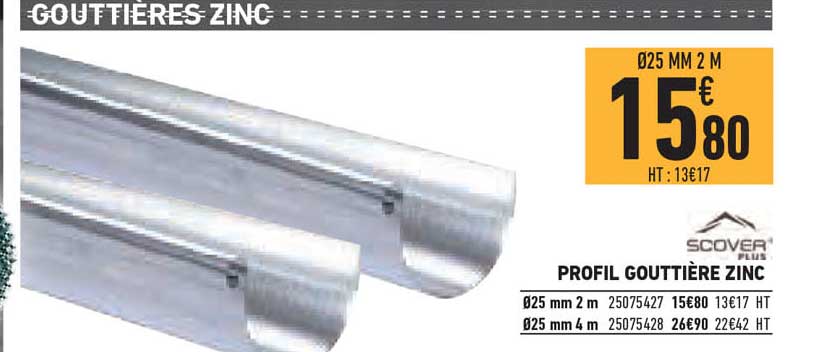 profil gouttière zinc scover