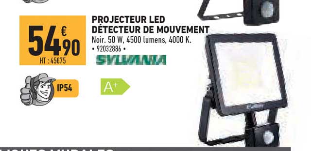 projecteur led détecteur de mouvement sylvania
