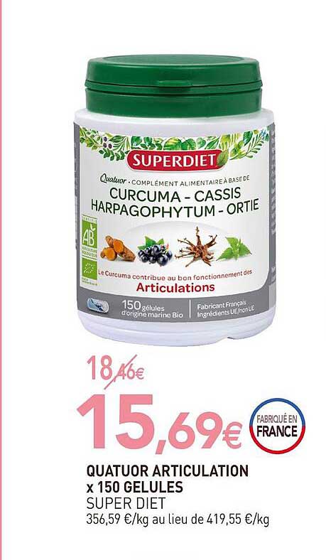 quatuor articulation x150 gélules super diet
