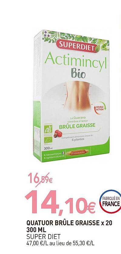 quatuor brûle graisse x20 300 ml super diet