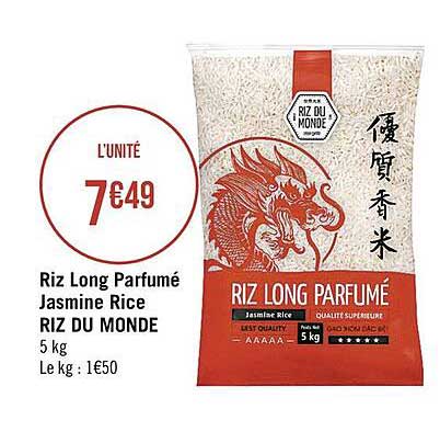 riz long parfumé jasmine rice riz de monde