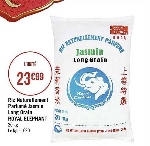 riz naturellement parfumé jasmin long grain royal éléphant