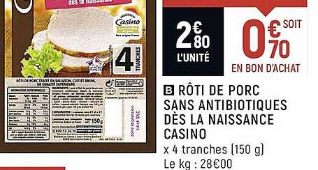 rôti de porc sans antibiotiques dès la naissance casino