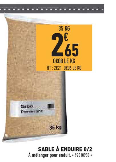 sable à enduire 0-2