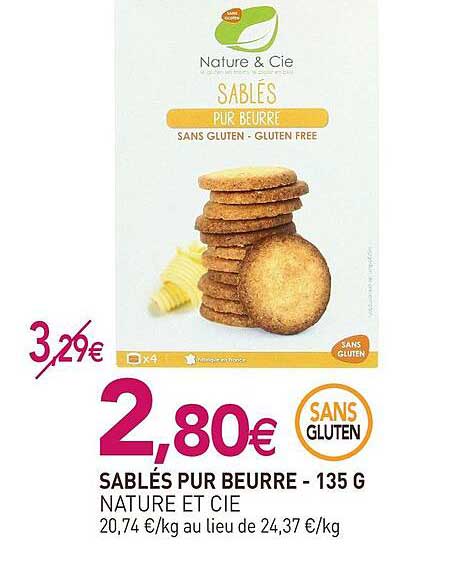 sablés pur beurre - 135 g nature et cie