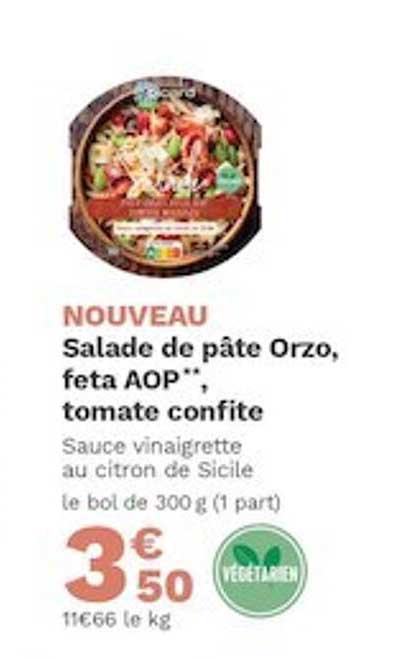salade de pâte orzo feta aop tomate confite