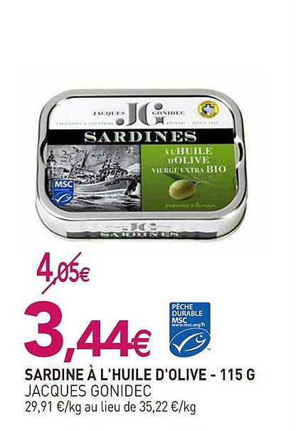 sardine à l'huile d'olive - 115 g jacques gonidec