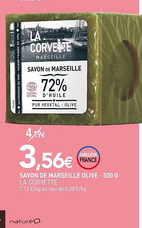 savon de marseille olive - 500 g la corvette