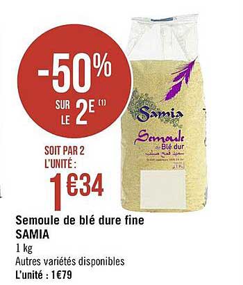 Semoule De Blé Dure Fine Samia