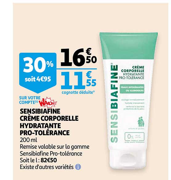 sensibiafine crème corporelle hydratante pro-tolérance