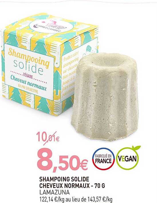 shampoing solide cheveux normaux - 70 g lamazuna
