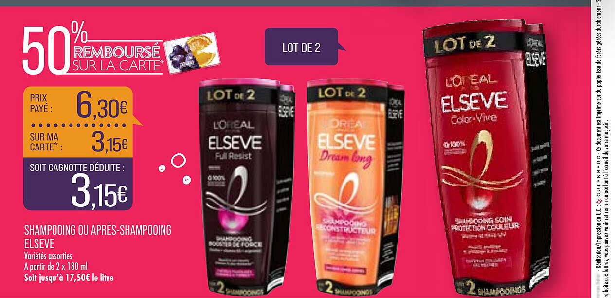 shampooing ou après-shampooing elsève l'oréal