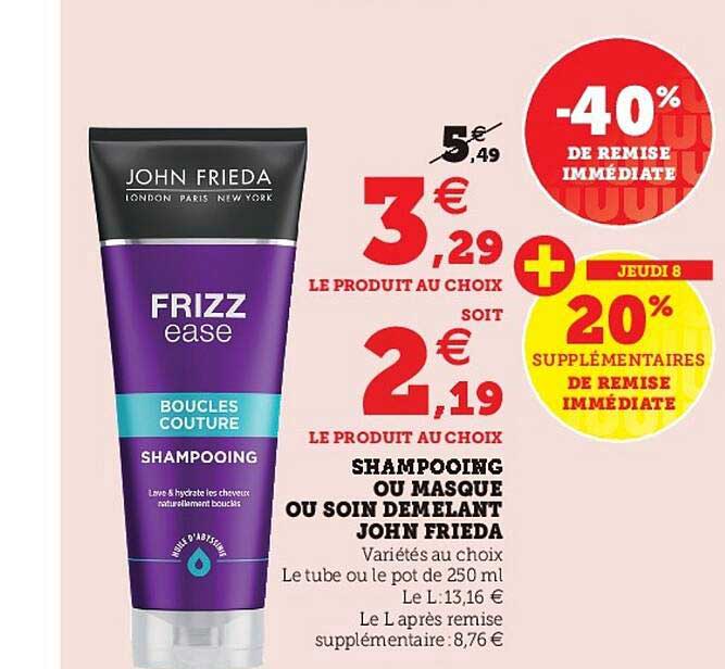 shampooing ou soin démêlant john frieda