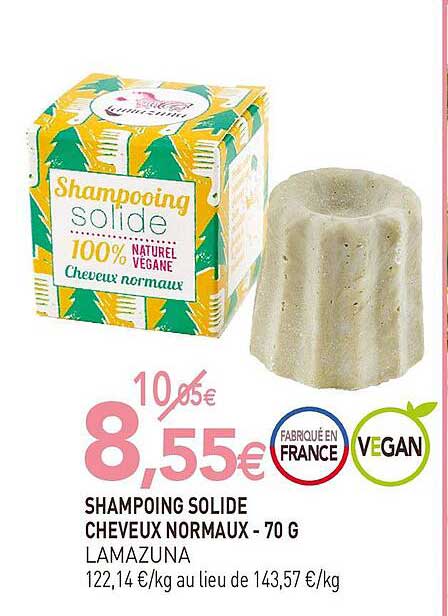 shampooing solide cheveux normaux - 70 g lamazuna