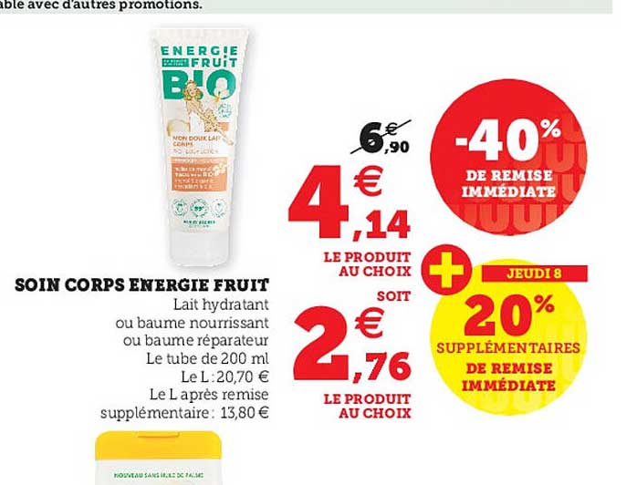 Soin Corps énergie Fruit -40% De Remise Immédiate