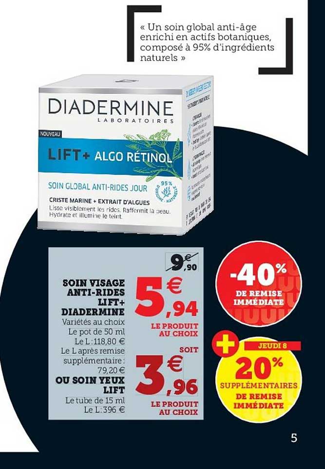 soin visage anti-rides lift+ diadermine ou soin yeux lift