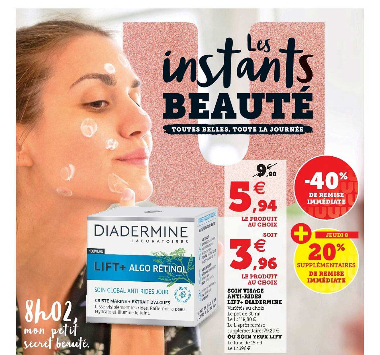 Soin Visage Anti-rides Lift+diadermine Ou Soin Yeux Lift -40% De Remise Immédiate