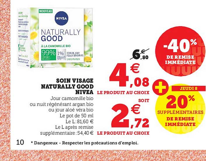 soin visage naturally good nivea -40% de remise immédiate