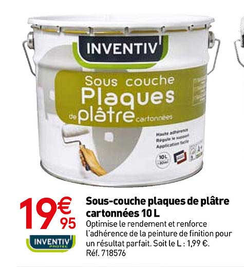 sous-couche plaques de plâtre cartonnées 10l