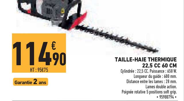 taille-haie thermique 22,5 cc 60 cm