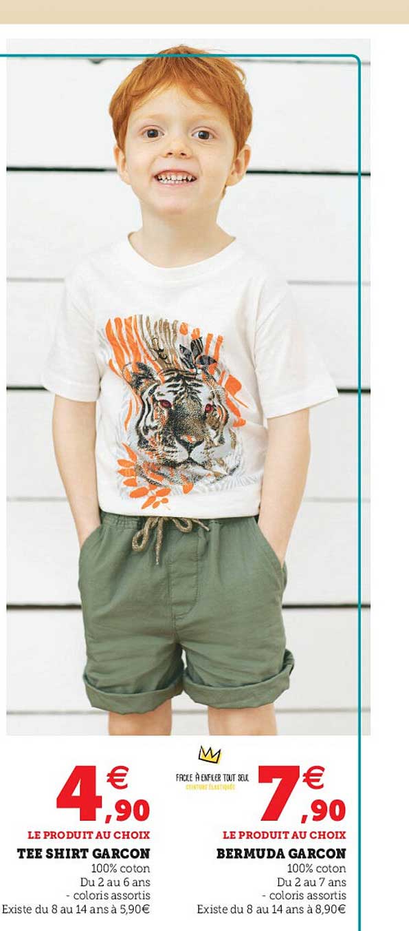 Tee Shirt Garçon Bermuda Garçon