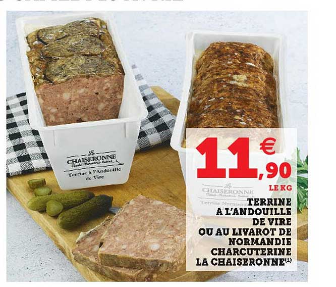 terrine à l'andouille de vire ou au livarot de normandie charcuterine la chaiseronne
