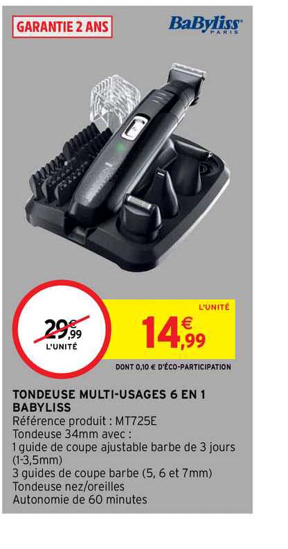 tondeuse multi-usages 6 en 1 babyliss