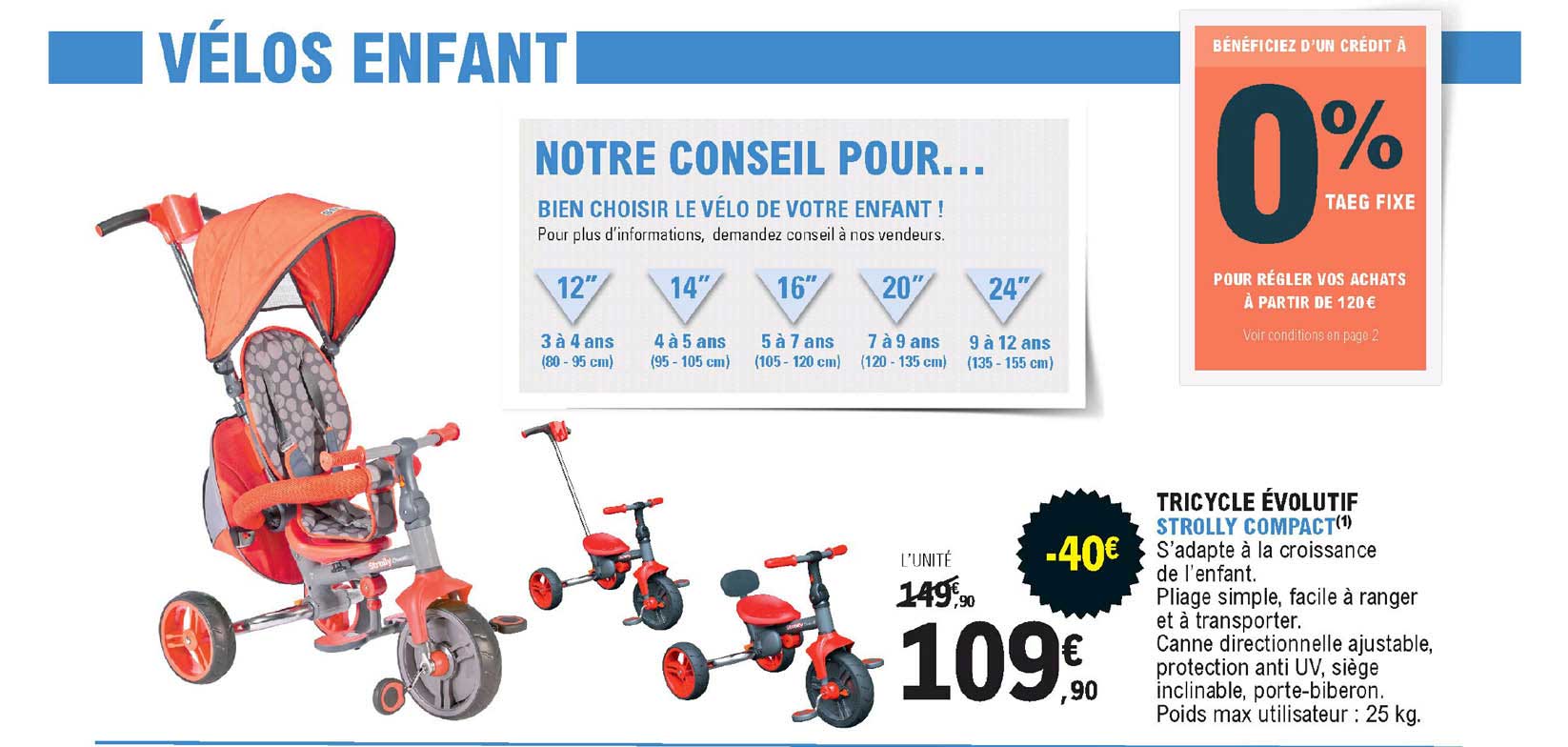 tricycle évolutif strolly compact