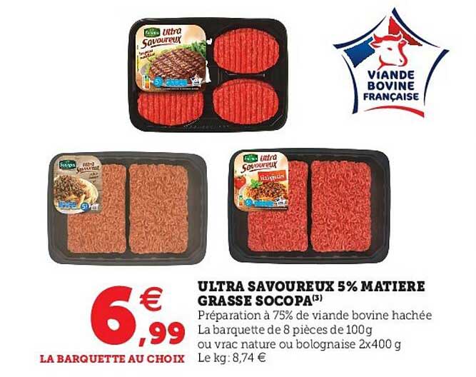 ultra savoureux 5% matière grasse socopa