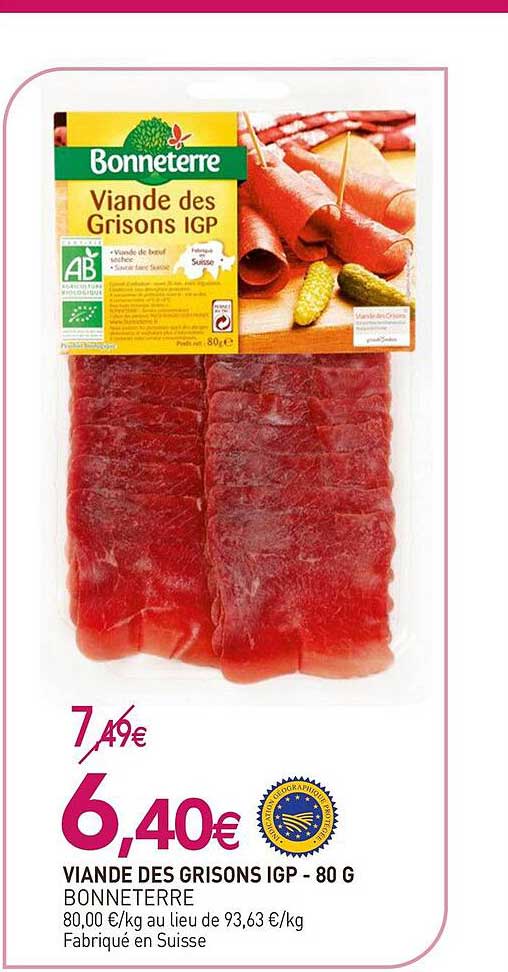 viande des grisons igp - 80 g bonne terre